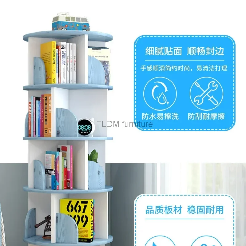 Rotating Bookshelf Children Picture Book Stand Simple Household Space Saving Simple Estante Para Livros Home Furniture