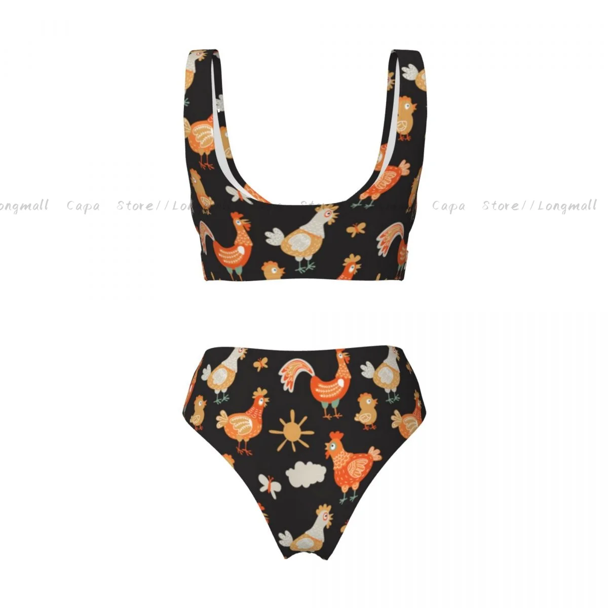 섹시한 비키니 세트 재미 있은 닭 패턴 수영복 여성 두 조각 수영복 Beachwear 여성 수영복