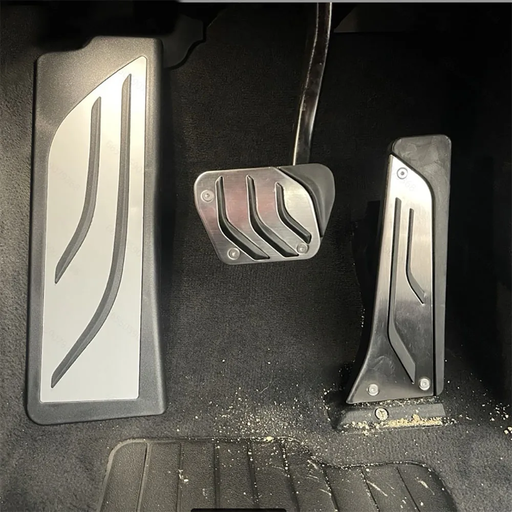 For BMW 3 Series G20 G21 330i 330e 430i 440i 2019-2023 LHD Gas Brake Foot Pedal Cover Cap Footrest Pads Trim Kit No Drill Steel