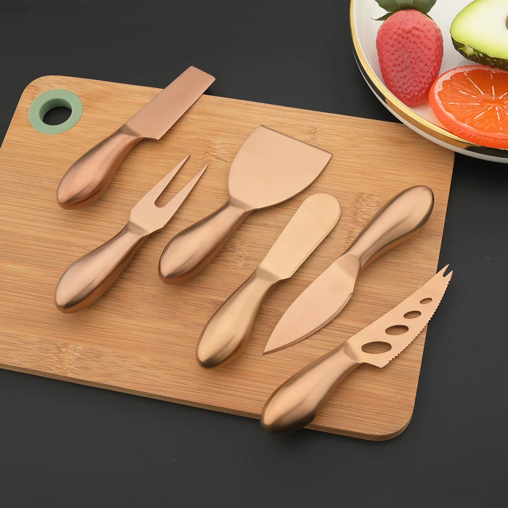 Matte Rose Gold Cheese Knife Stainless Steel Multi-function Cheese Knives Spatula Butter Knife Cooking Tools Kitchen Supplies