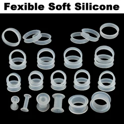 PAIR-Clear Ear Gauges Large Size Silicone Flexible Hollow Ear Plugs Tunnels Ear Expander Stretching 3mm-50mm