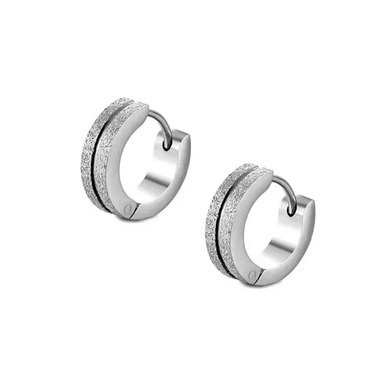 1pair 4*9mm Middle Line Stainless Steel Hoop Earrings For Women Piercing Jewelry Earring Prevent Allergy Jewelry Wholesale