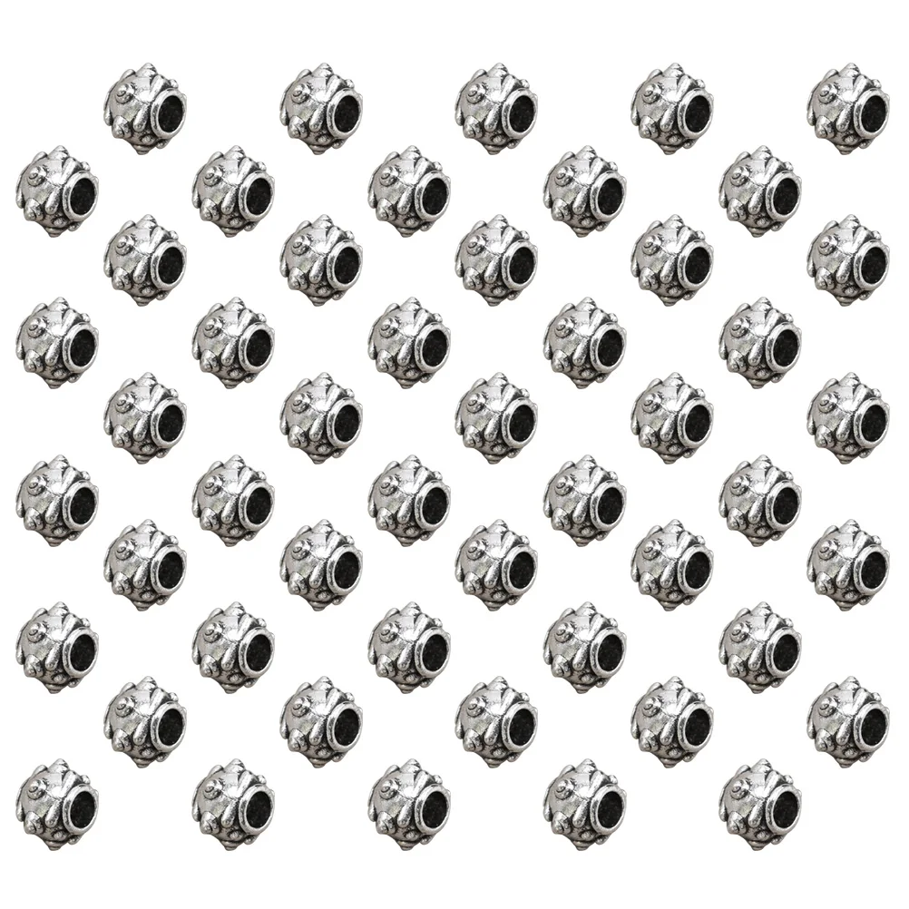 

50pcs Thorn Bead Bracelet Pendants Alloy DIY Charms Jewelry Making Accessory for Necklace Crafts ( Silver)