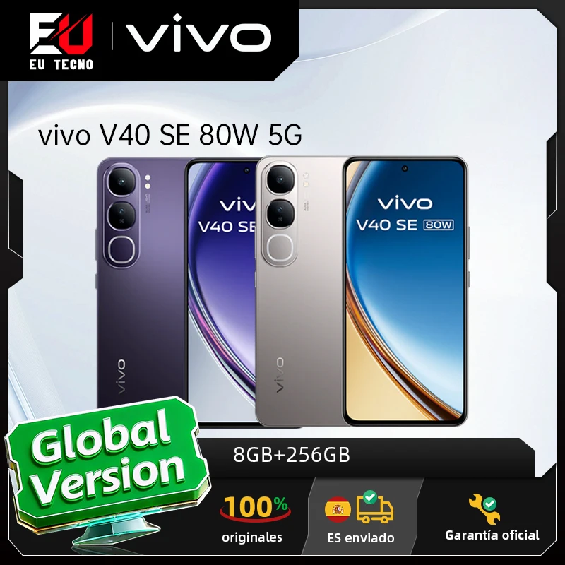 Smartphone vivo V40 SE 80 W 5G, version européenne, 8 Go + 256 Go, écran AMOLED 6,67 pouces 120 Hz, appareil photo 50 Mpx, recharge rapide 80 W