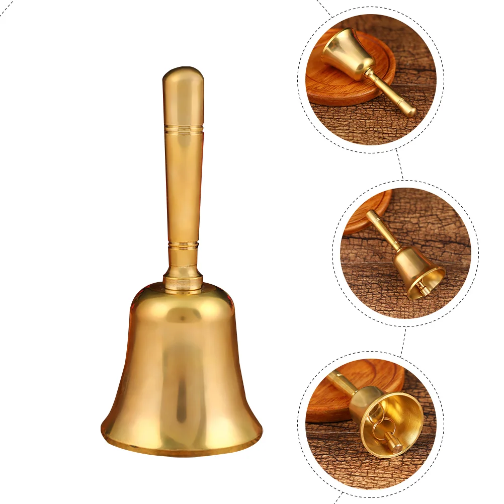 Call Bells with Handle Brass Handbell Vintage Decor Customer Service Santa Ring Chime