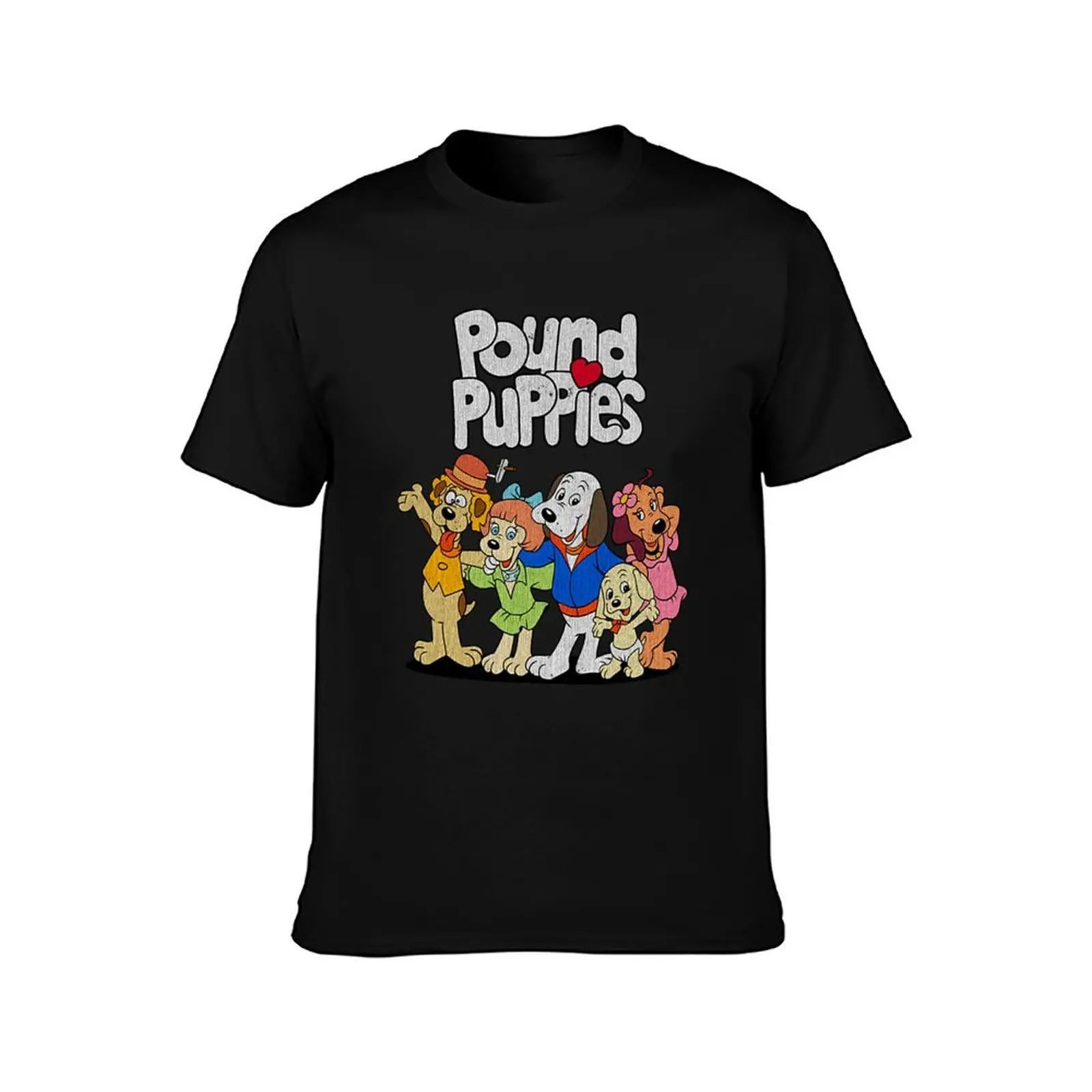 Pound Puppies T-Shirt, Summer Casual Cotton Tee, Oversized Streetwear Tops, Vintage Graphic Print, Loose Fit Short Sleeve