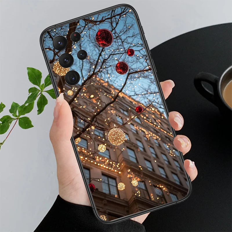 

Phone Case For Samsung A55 A16 A56 A36 A35 A15 A53 A54 A33 A34 A25 A05S A52 A52S A14 A26 A71 Christmas Light Tree