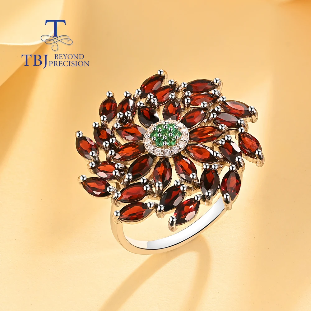 

Gorgeous light luxury natural red garnet ring for women 925 sterling silver fine jewelry anniversary banquet gift