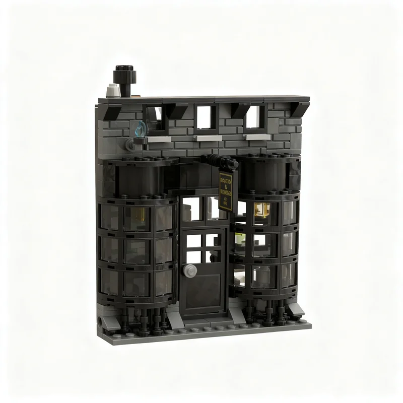 

347PCS MOC Magic Movie Knockturn Alley Borgin Burkes Floo Network Model Display Assembly Brick DIY Creative Home Decor Gift Set