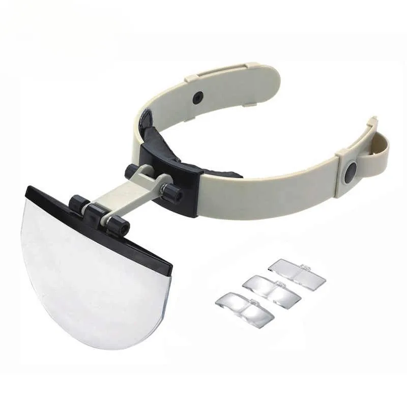 

LED Headband Magnifying Glasses 5.5X with 4 Replaceable Lenses for Elderly Reading Beauty Eyelash & Watch Repair