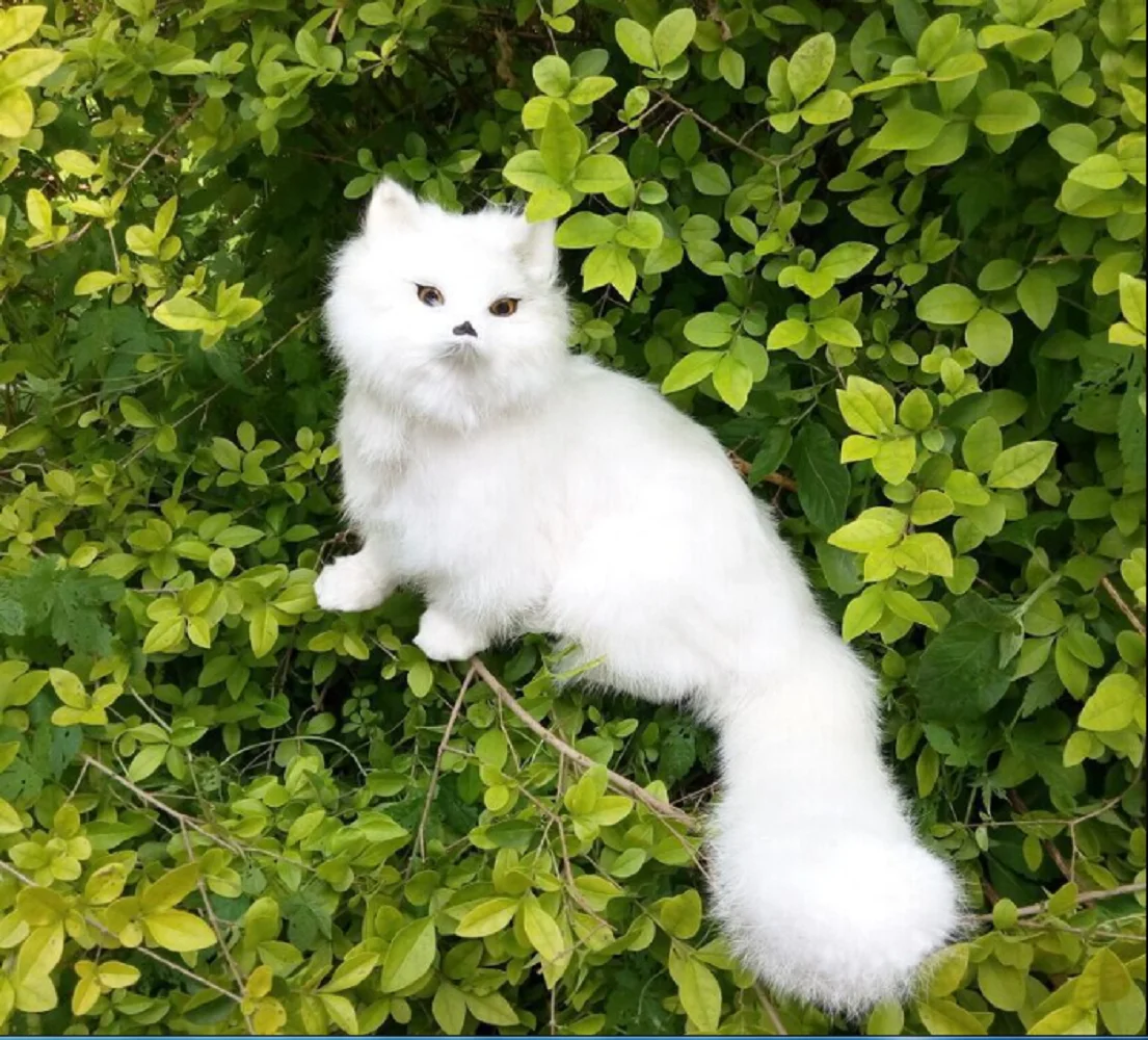 

creative simulation fox toy white plastic&fur fox doll gift about 26x28cm
