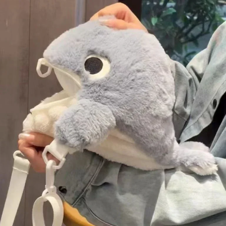 Cute Shark Plush Kawaii Whale Fish Cartoon Doll Backpack School Bag Children\'s Backpacks Mini Storage Bag Purse Woman Bags