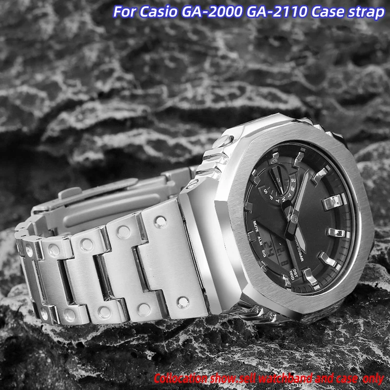 

Ga-2100 Modified Bezel Watchband Men Accessories For Casio G-shock Stainless Steel Watch Strap Metal Case Ga2100 Ga2110 Ga-b2100