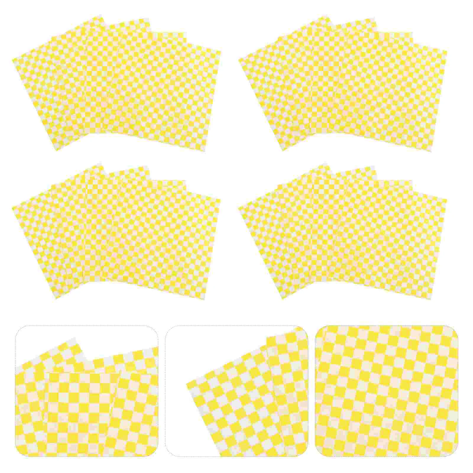 

50 Sheets Checkerboard Wrapping Paper Rice Ball Bento Baking Bread Mat Grease-proof Sandwich Tray Cake