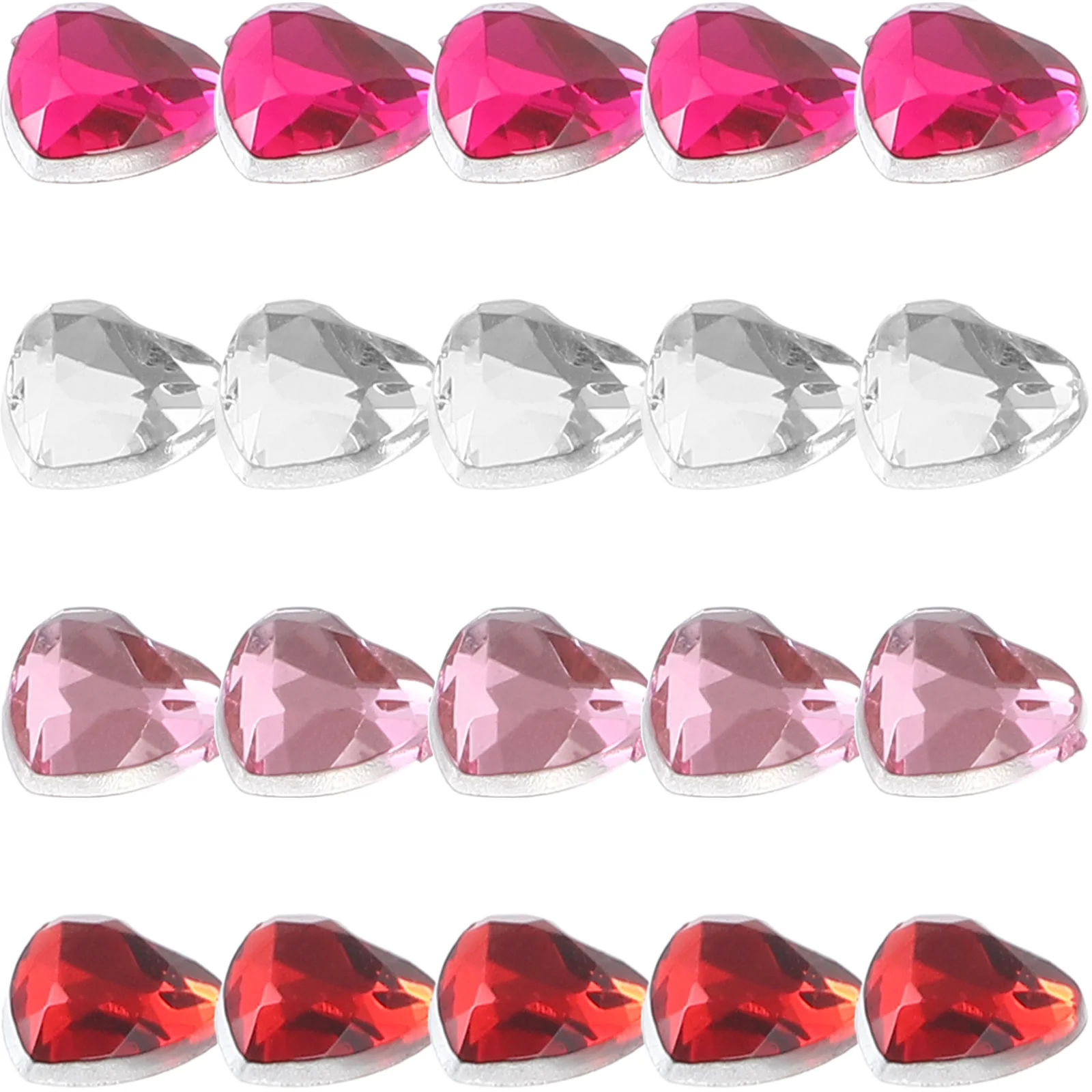 400 Pcs Heart Shaped Rhinestones for Crafts Clothes DIY Ornament Acrylic Paste Drill