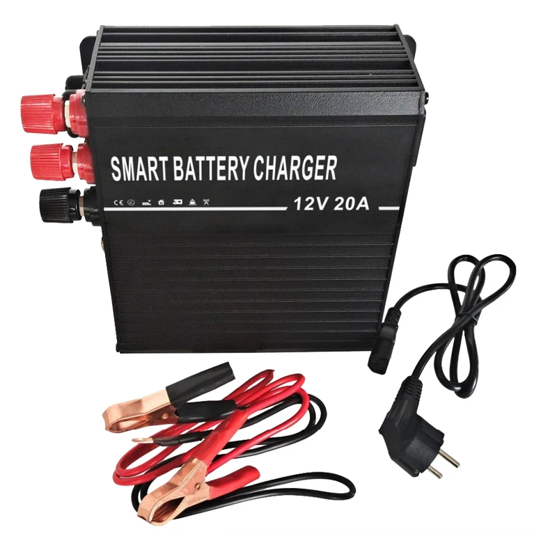 Caricabatteria intelligente intelligente 12v 30a Presa UE Ricarica automatica a 3 stadi Soluzione di ricarica ad alta ormanza Pe