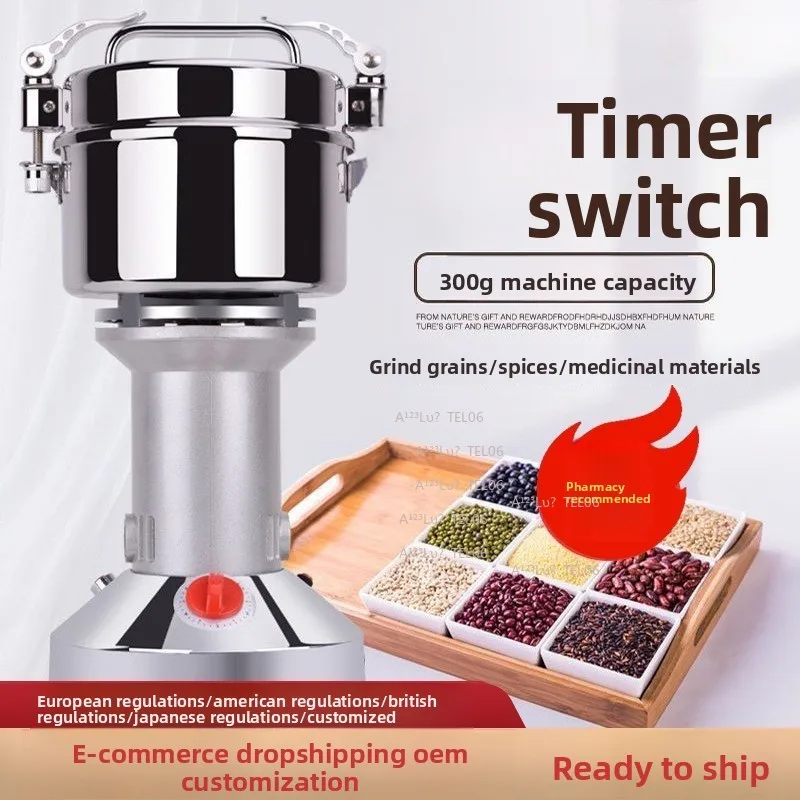 700g Handheld Grinder Household Grain Mill Cereals Spice Herb Powder Machine soporte para bandera de jardín