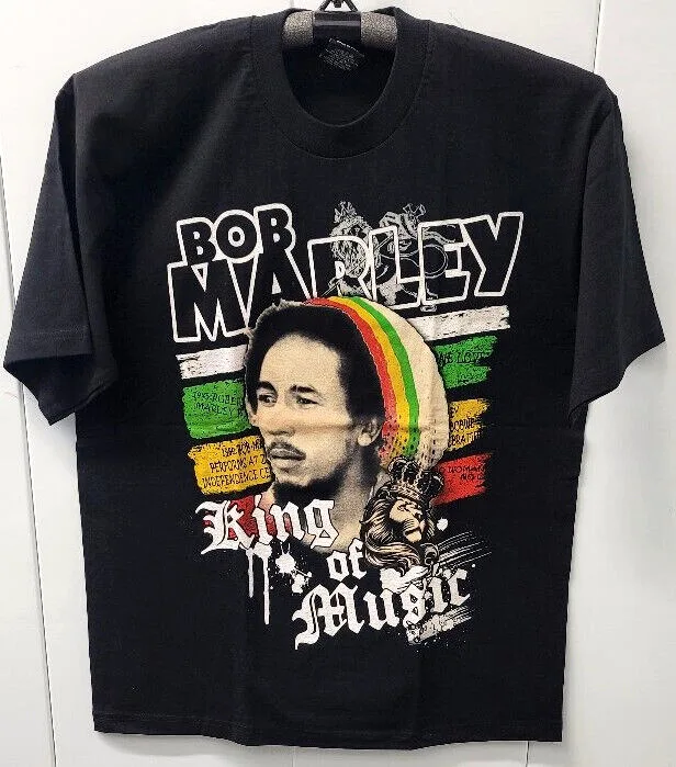 BOB MARLEY T shirt Reggae Legend Rasta King Of Music Adult XL Black New