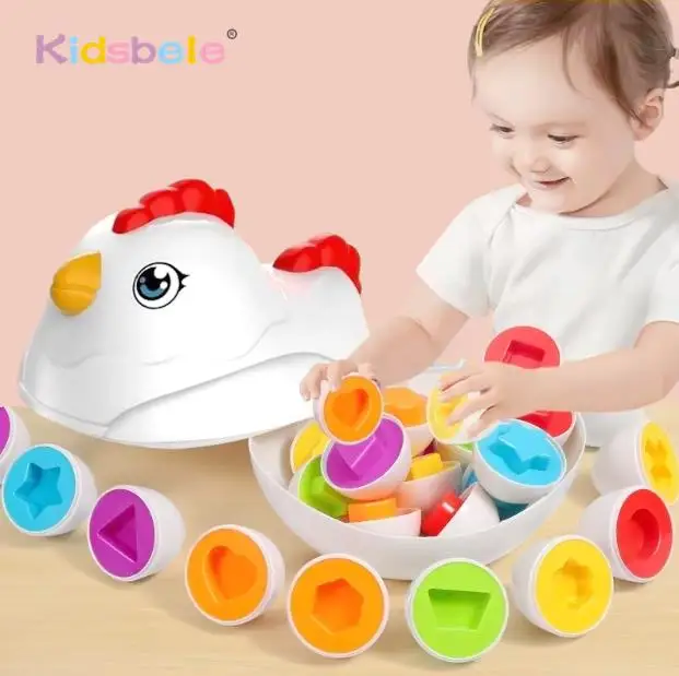 幼児鶏の卵のおもちゃモンテッソーリ 12 マッチング卵感覚色形状教育学習おもちゃパーティーギフト男の子女の子のため