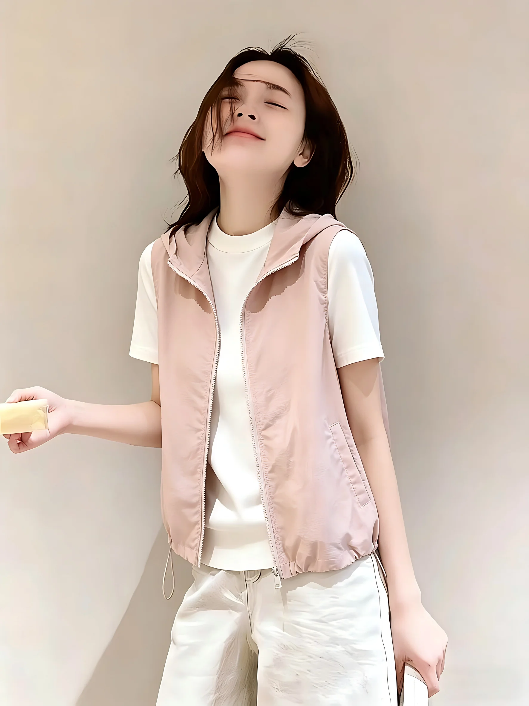 

Spring Summer New Women's Loose Fit Lightweight Vest Sun Protection Outerwear Casual Sporty Versatile Thin Style Jacket
