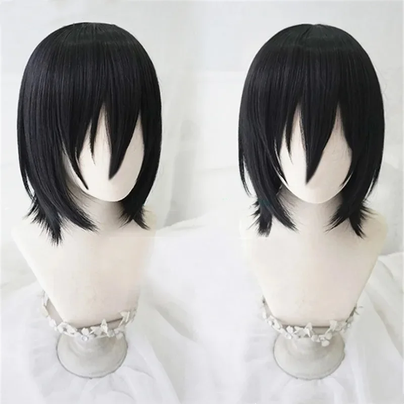 

High Quality Anime Bungo Stray Dogs Fyodor Dostoevsky Cosplay Wig Short Black Heat Resistant Synthetic Hair Cosplay Wigs +WigCap