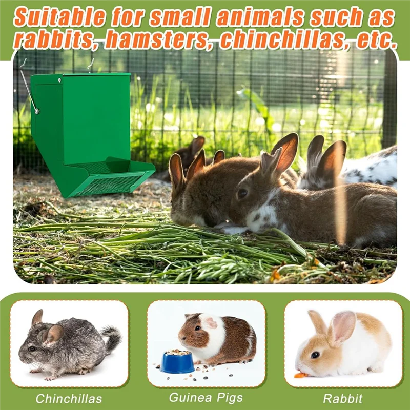 AB66-Metal Chicken Grit Oyster Shell Feeder 2 قطعة لموزع طعام القفص مع غطاء مغذيات الحيوانات الصغيرة