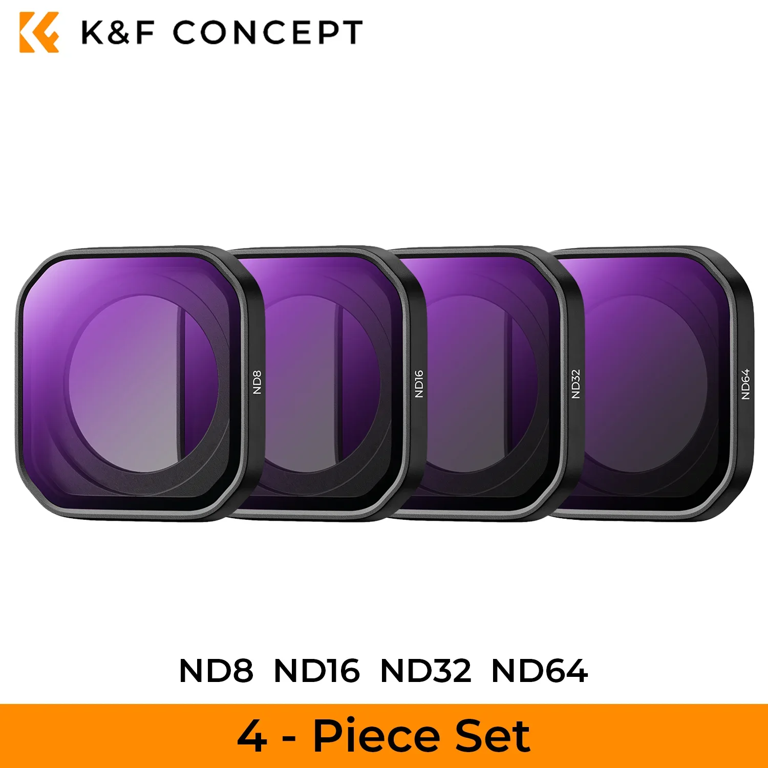 K&F CONCEPT Op te schroeven filterset Polariserend filter PL ND8 ND16 ND32 ND64 ND128 voor Insta360 Ace Pro 2 Neutrale dichtheid