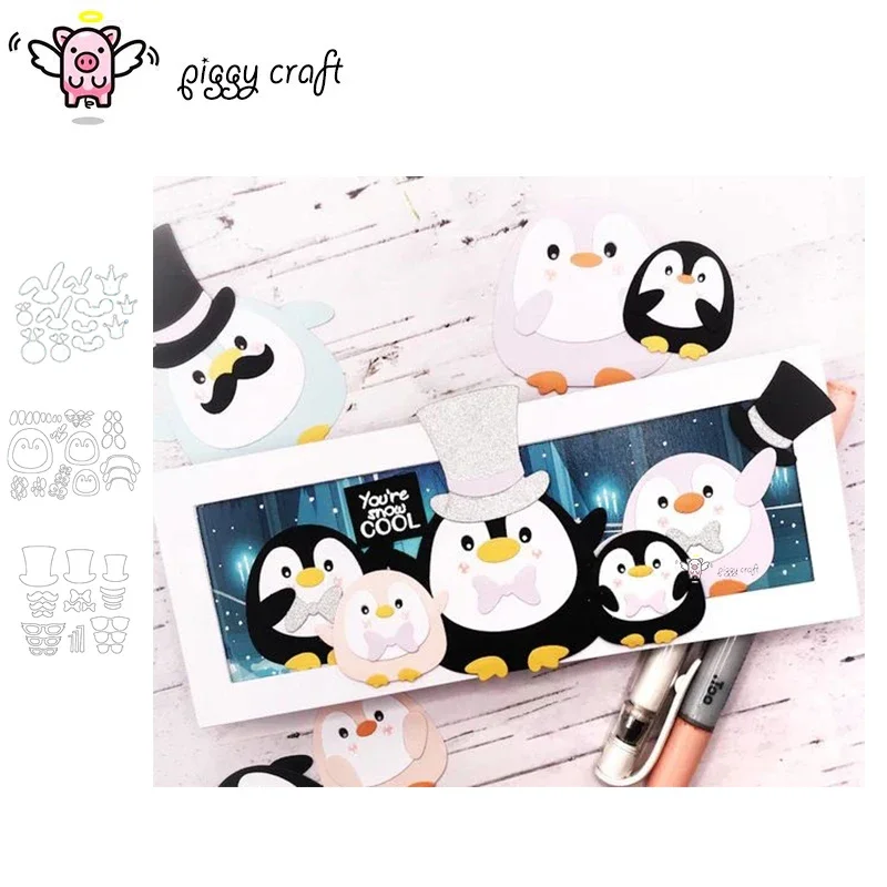 

Piggy Craft metal cutting dies cut die mold Penguin chick decoration Scrapbook paper craft knife mould blade punch stencils dies