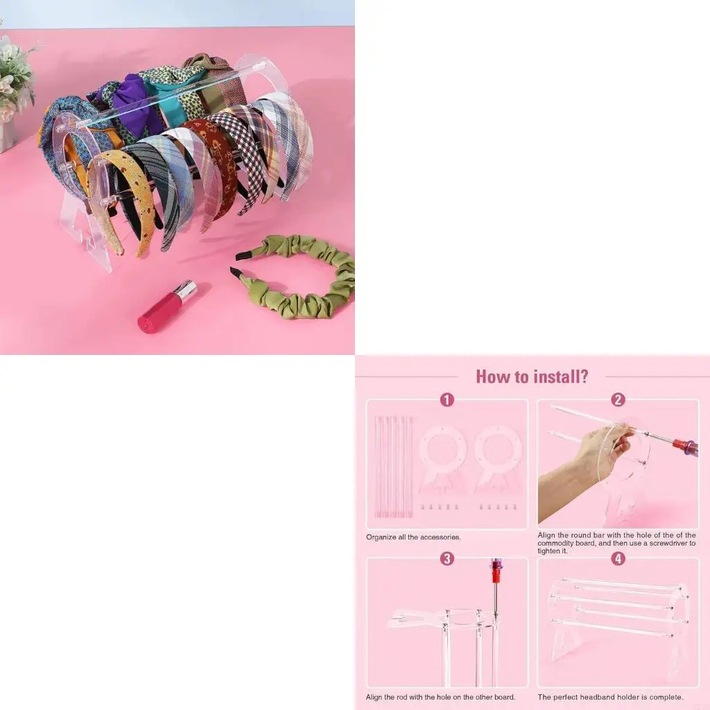 

Sturdy Clear Acrylics Headband Holder Jewelry Display Stand for Bedroom