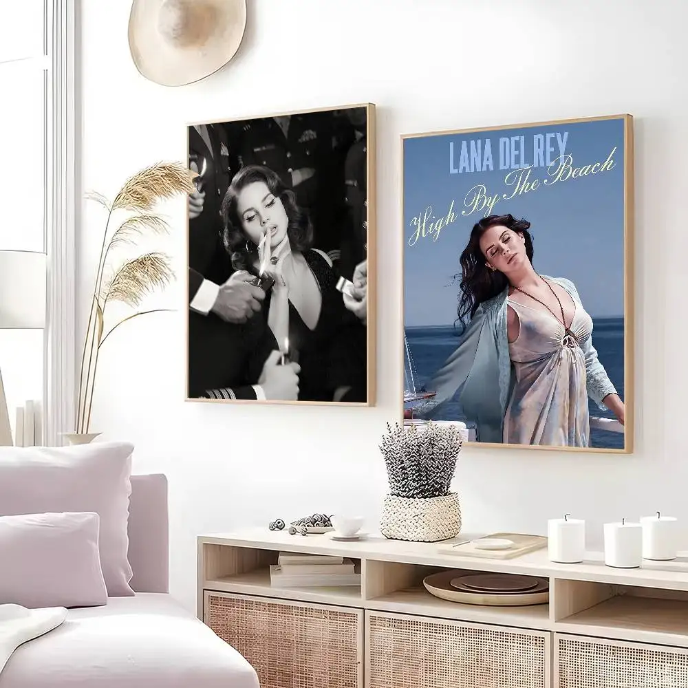 المغني لانا ديل ري الملصقات الكلاسيكية يتوهم الجدار ملصق لغرفة المعيشة زخارف للحانات ديكور جدار الغرفة