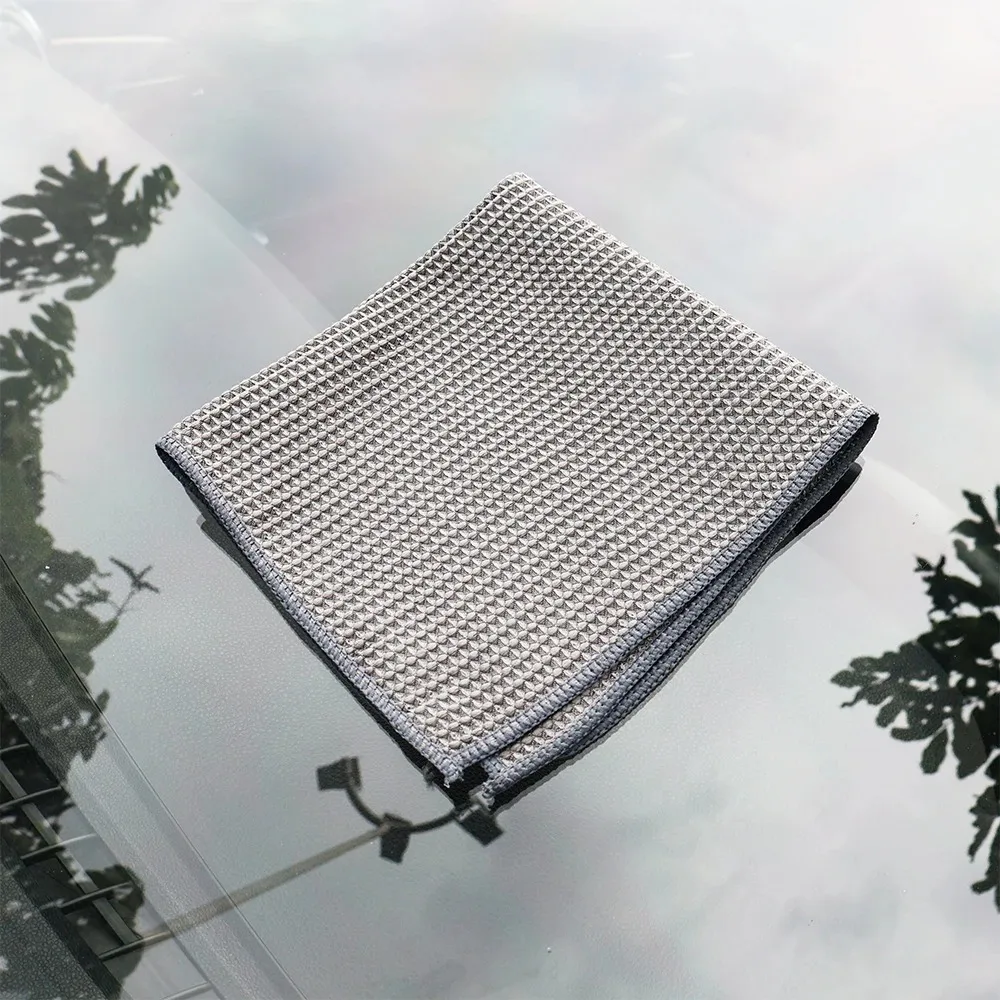 TILONDEX Microfiber Glass Cleaning Towels Waffle Weave Streak-Free Auto Window Mirror Drying Cloths Set for Car Home - 1/3PCS