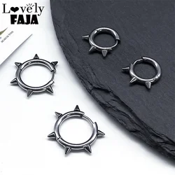 Punk Spike Rivet Hoop Earrings For Women Men Ear Studs Stainless Steel Gothic Hip Hop European and American Earring Jewelry Gift