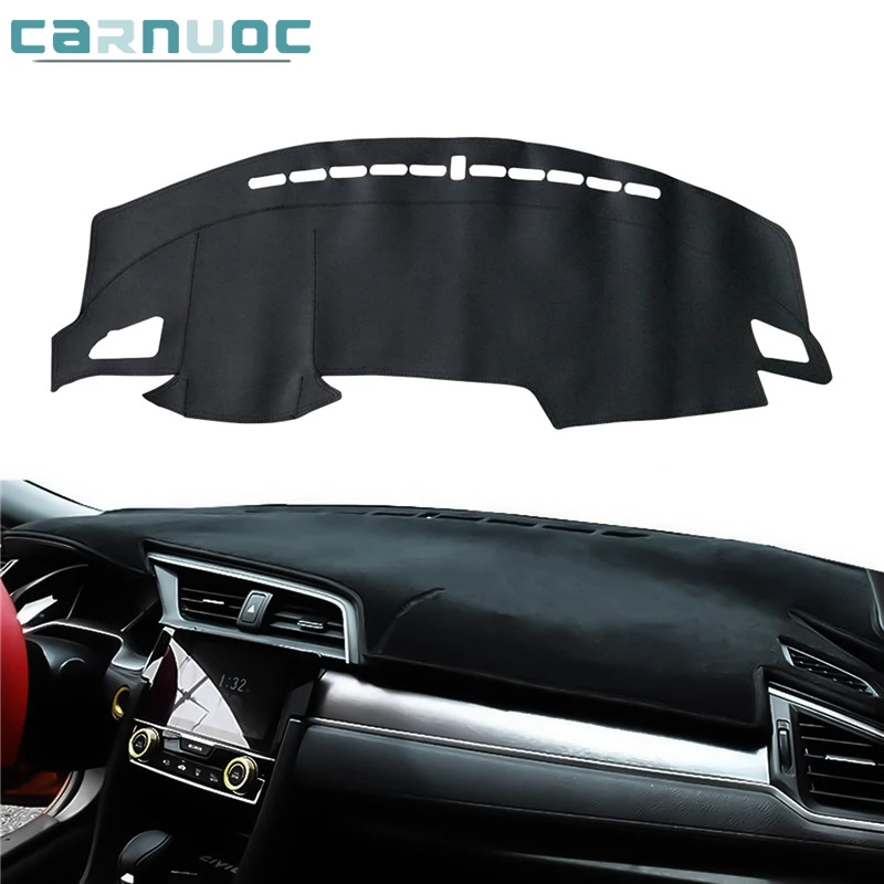 

LHD Car Dashboard Cover For 2016-2021 Honda Civic Sedan / Hatchback Coupe 10th Dash Mat Non-Slip Sun Shade Pad Car Accessories