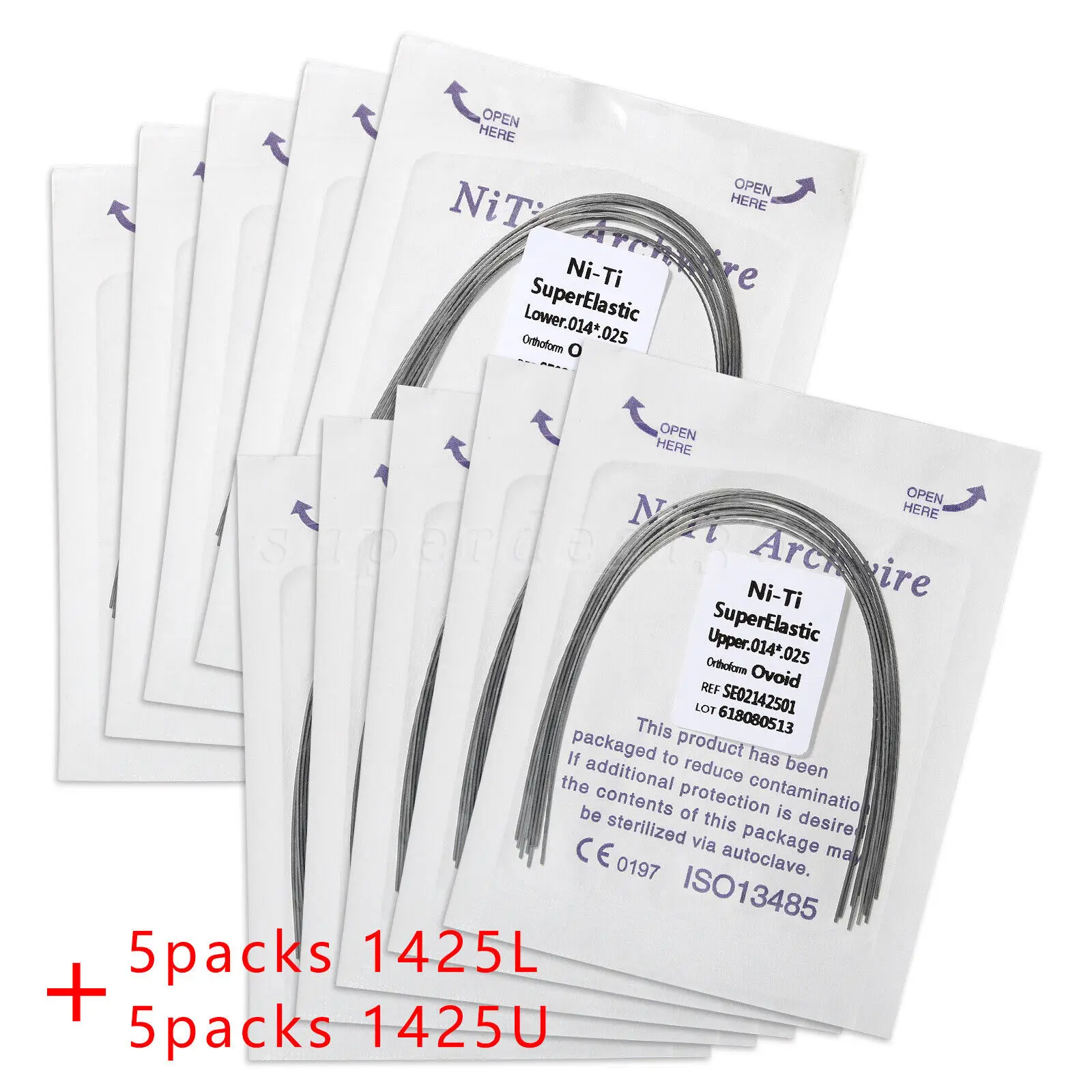 10 bags/100PCS Dental Orthodontic Super Elastic Niti Rectangular Arch Wire Oval 014*025Upper/Lower