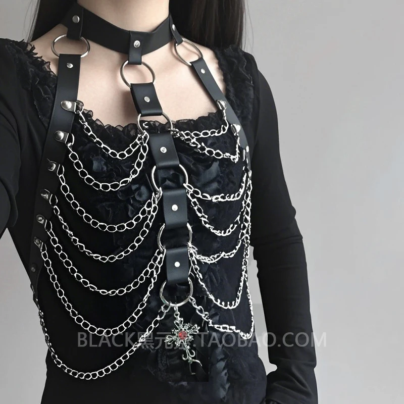 

HQ Темная панк-цепочка для тела, нагрудные цепочки, персонализированная поясная цепочка, женские готические ювелирные аксессуары, сексуальные игрушки для девочек
