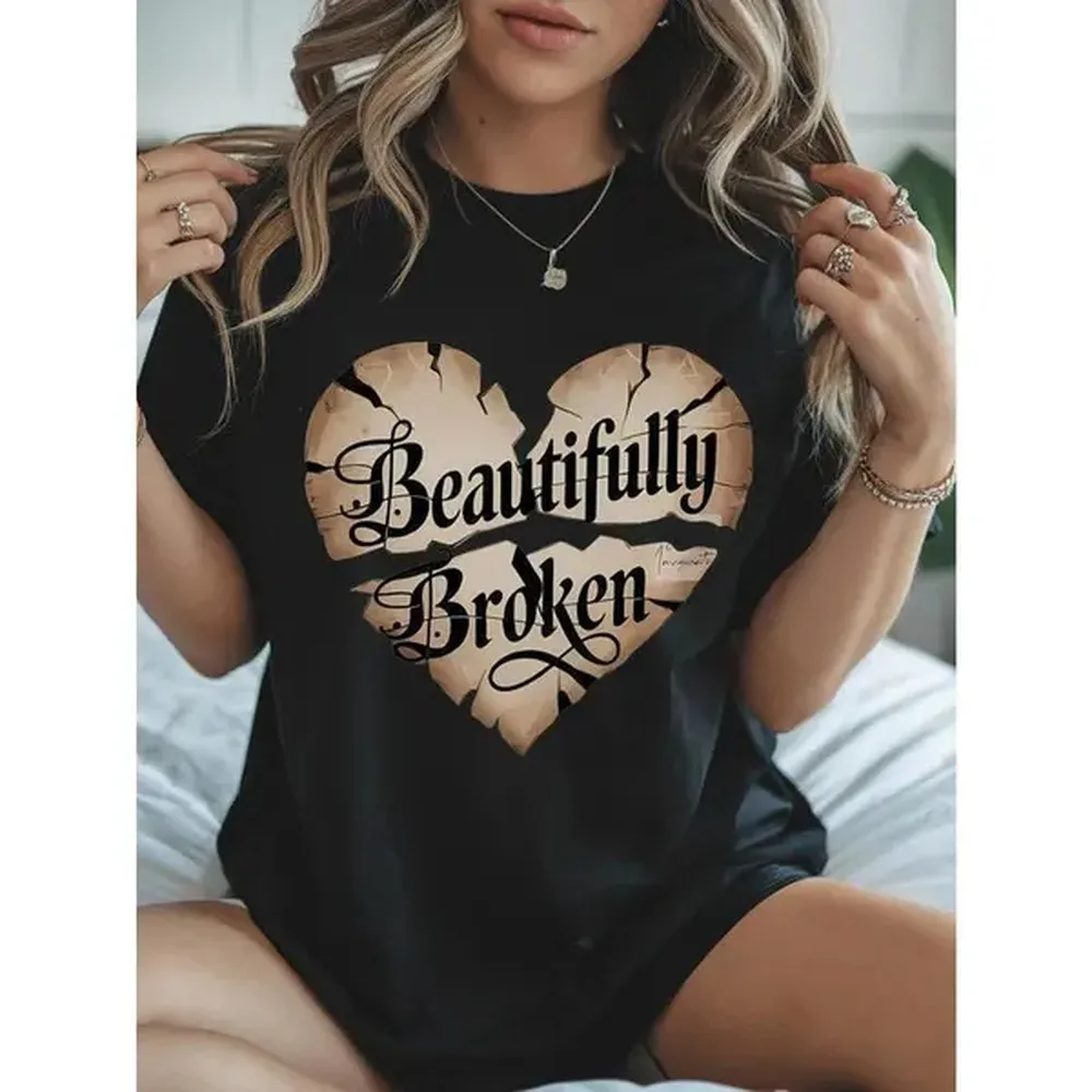 Women's Cotton Unisex Relaxed Fit Short-Sleeve Crewneck Tshirt - Chic Korean Preppy 