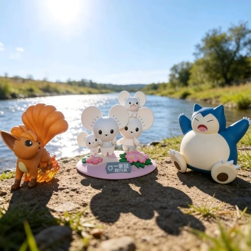 

Официальные мини-фигурки Funism Pokemon: Снорлакс, Вульпикс, Тандемаус – декор для рабочего стола, аниме-статуэтки, игрушки для фанатов