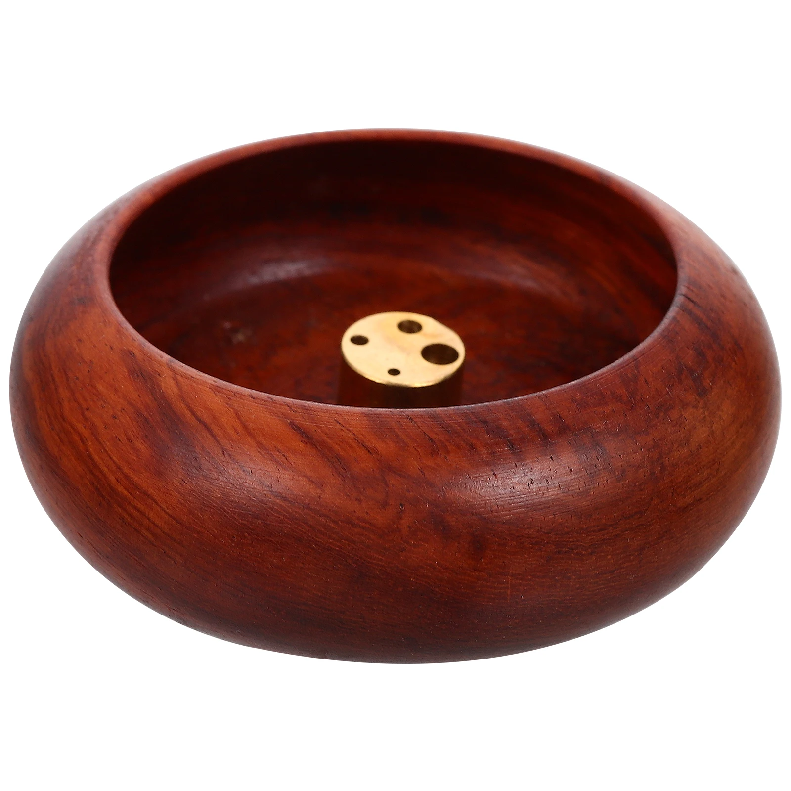 

Mini Round Wooden Incense Stick Holder Retro Aromatherapy nament Meditation Multi holes Censer Desktop Lotus Decor