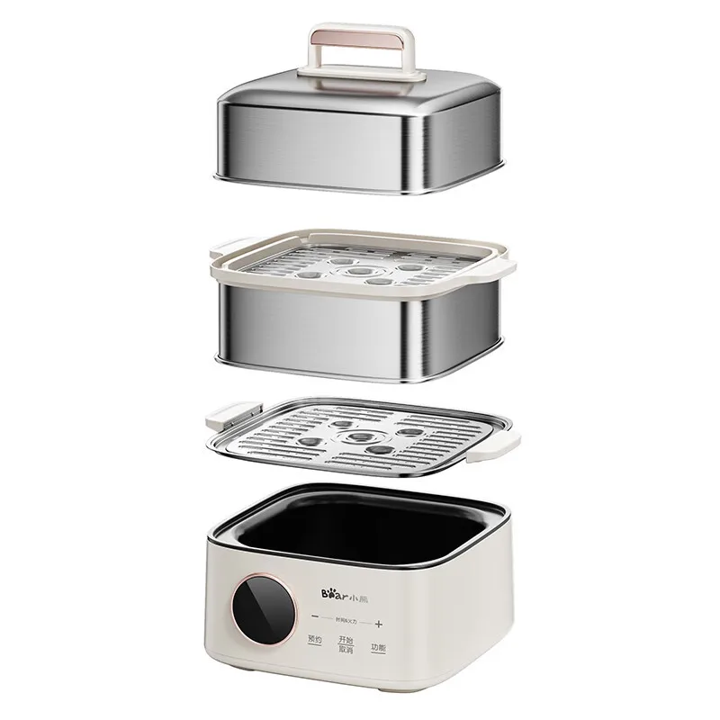 Bear急速電気スチーマー、ステンレス鋼、高速加熱、蒸しポット調理器、多機能家庭用キッチン家電、9.5l、1000w