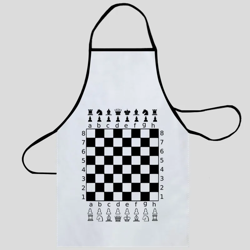 New Chess Board Apron Kitchen Aprons For Women Oxford Fabric Cleaning Pinafore Home Cooking Accessories Apron