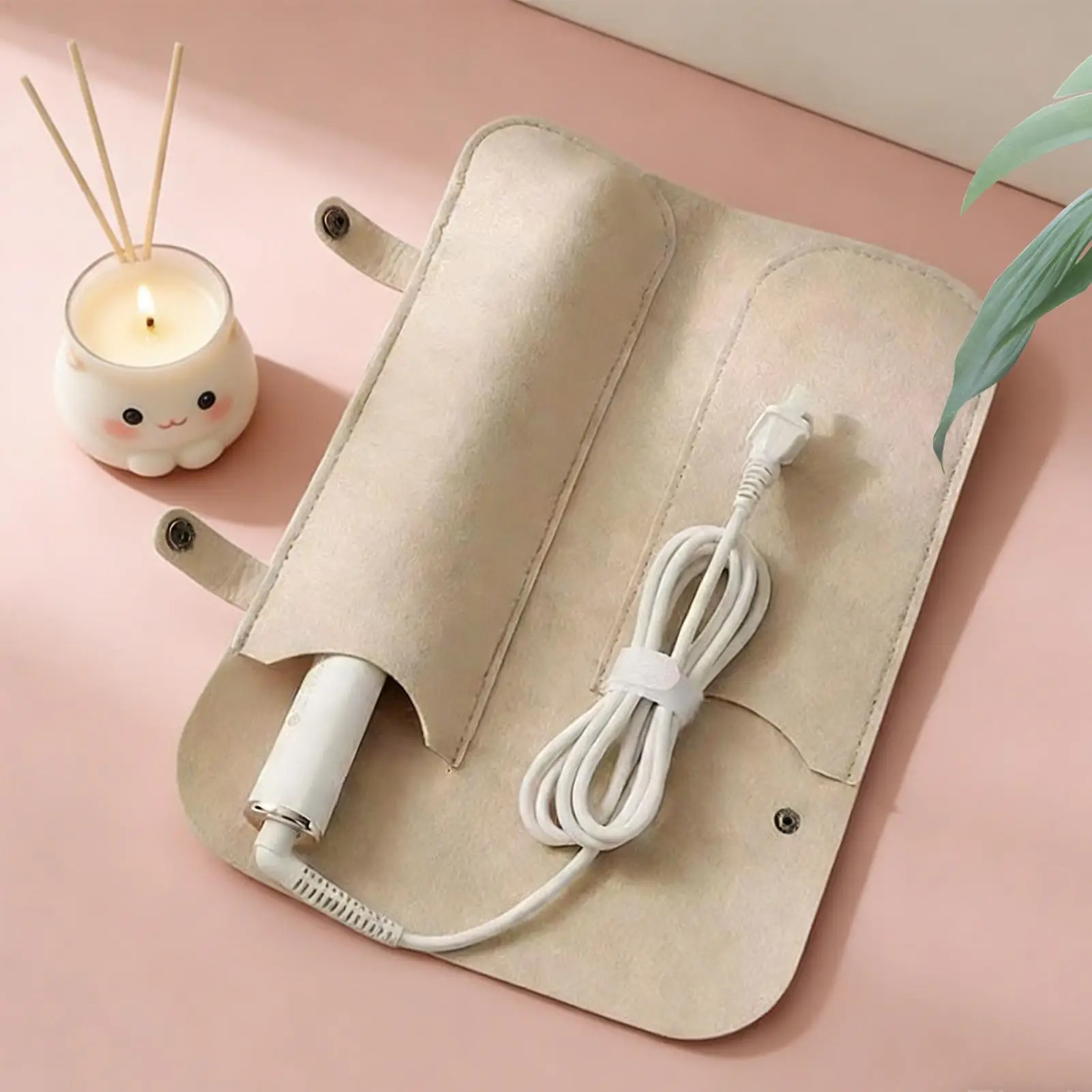 Lockenstab-Tasche Styling-Tool Organizer Glätteisen Reiseetui Wärmeisoliermatte für Bürstenaufsätze Haarschneidemaschine