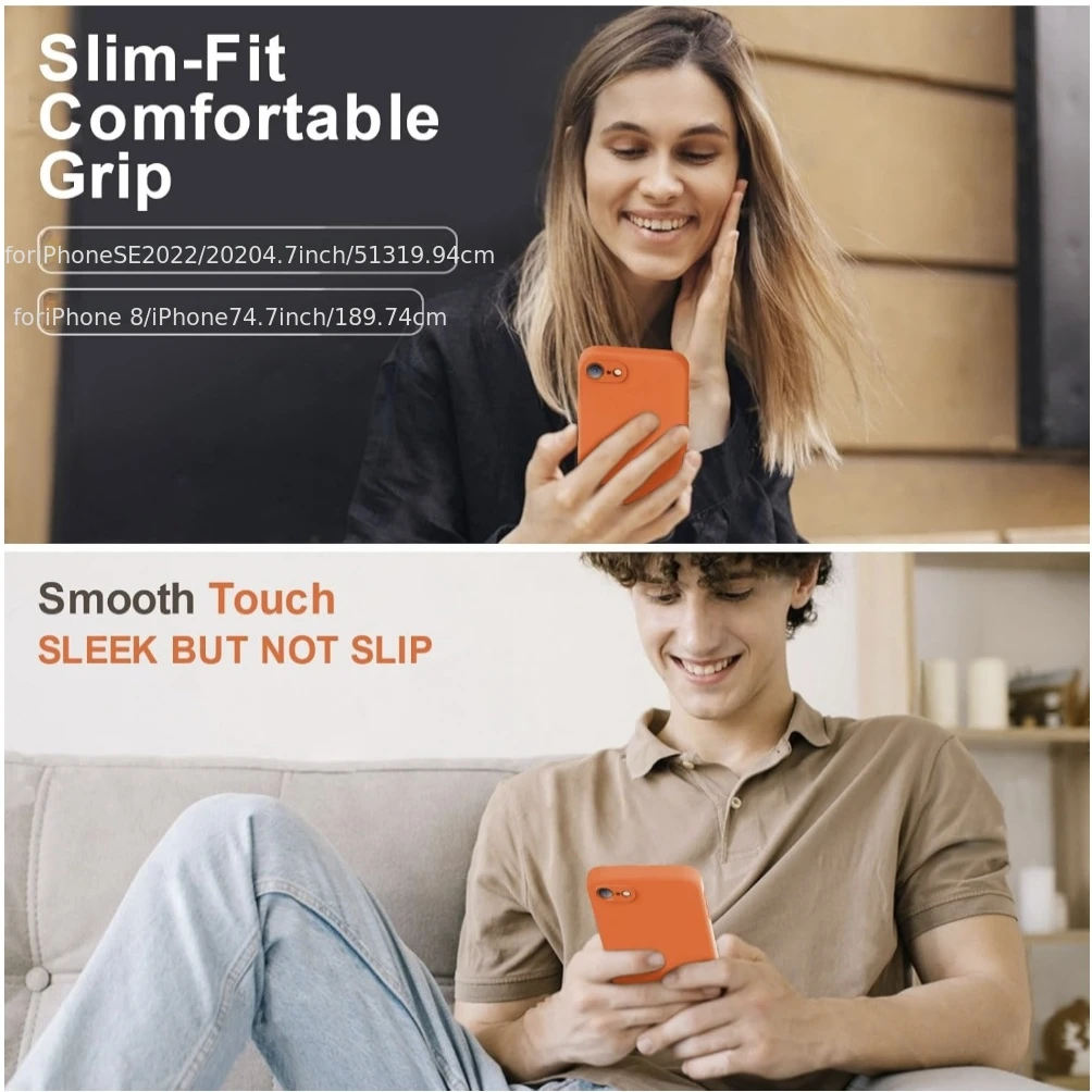 Mode Einfarbig Stoßfest Schützende Flüssigkeit Silikon Telefon Fall Für SE2022/SE2020/8/7/7 +/8 +/XR/X/XS/XS Max – Detail 8