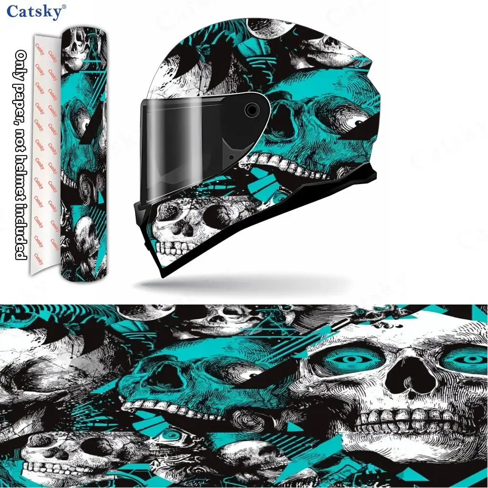 Adesivos de Capacete com Padrão de Esqueleto Grafite - Material PVC Durável e Impermeável, Adesivo Artístico Autoadesivo para Capacete de Motocicleta 