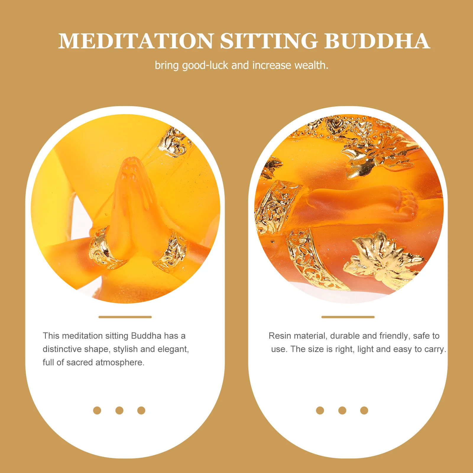 

1Pcs Resin Buddha Statue Serene Sitting Meditation Sculpture Office Decoration Feng Shui Gifts Resin Buddha Statue