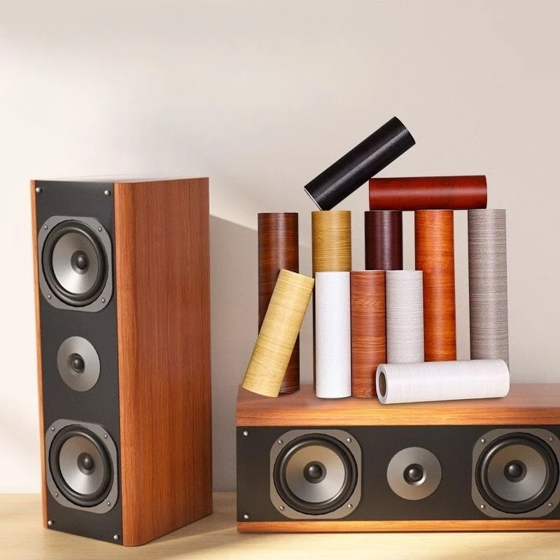 Speaker Wood Grain Stickers Self-adhesive Imitation Wood Cabinet Shell Refurbishment Special PVC Waterproof and Damaged Film