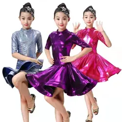 Girls Professional Latin dancing dress Kids Ballroom Salsa Dance wear clothing Children's Competitions Latin Stage wear clothes