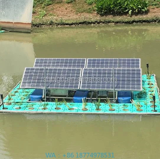 Water Aeration Oxygenator Pump for Fish Farming PondSolar Powered Panel Pond Aerator Dc 48v Aquaculture Floating Fountain