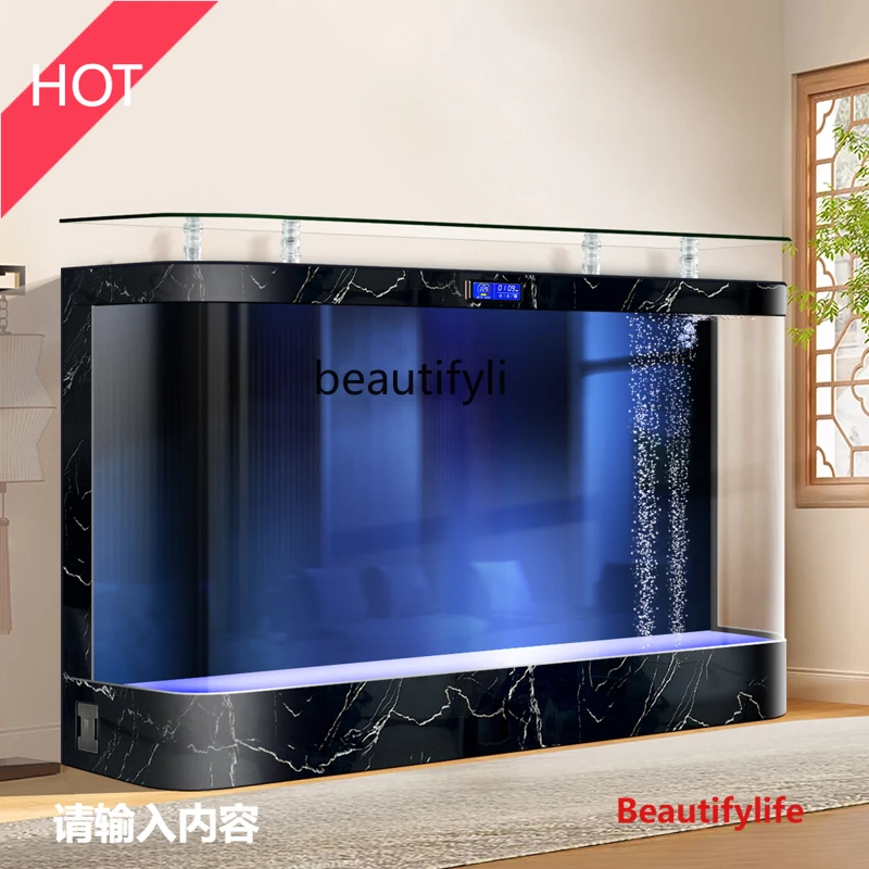 خزان أسماك جديد يصل إلى السقف من الأرض إلى السقف، زجاج حوض السمك مقاوم للانفجار، خزان أسماك استوائي متكامل للأسماك الذهبية