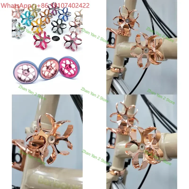 1PCS Rotating C Buckle Hook for Small Cloth Folding Bicycle Accessories Modification Cherry Blossom Design Faucet Mount