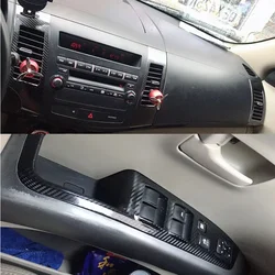 For Mitsubishi Outlander 06-11 Interior Central Control Panel Door Handle 5D Carbon Fiber Stickers Decals Car styling Accessorie